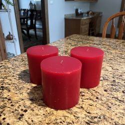 Three Red Pillar Candles