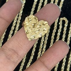 Heart Nugget Ring 10kt Gold 0895