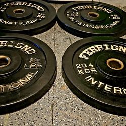 FERRIGNO 45LB BUMPER PLATES OLYMPIC RUBBER PLATE WEIGHTS