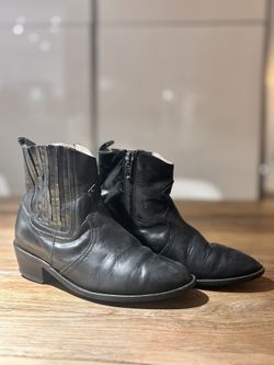 Zara Kids Black Cowboy Boots Unisex