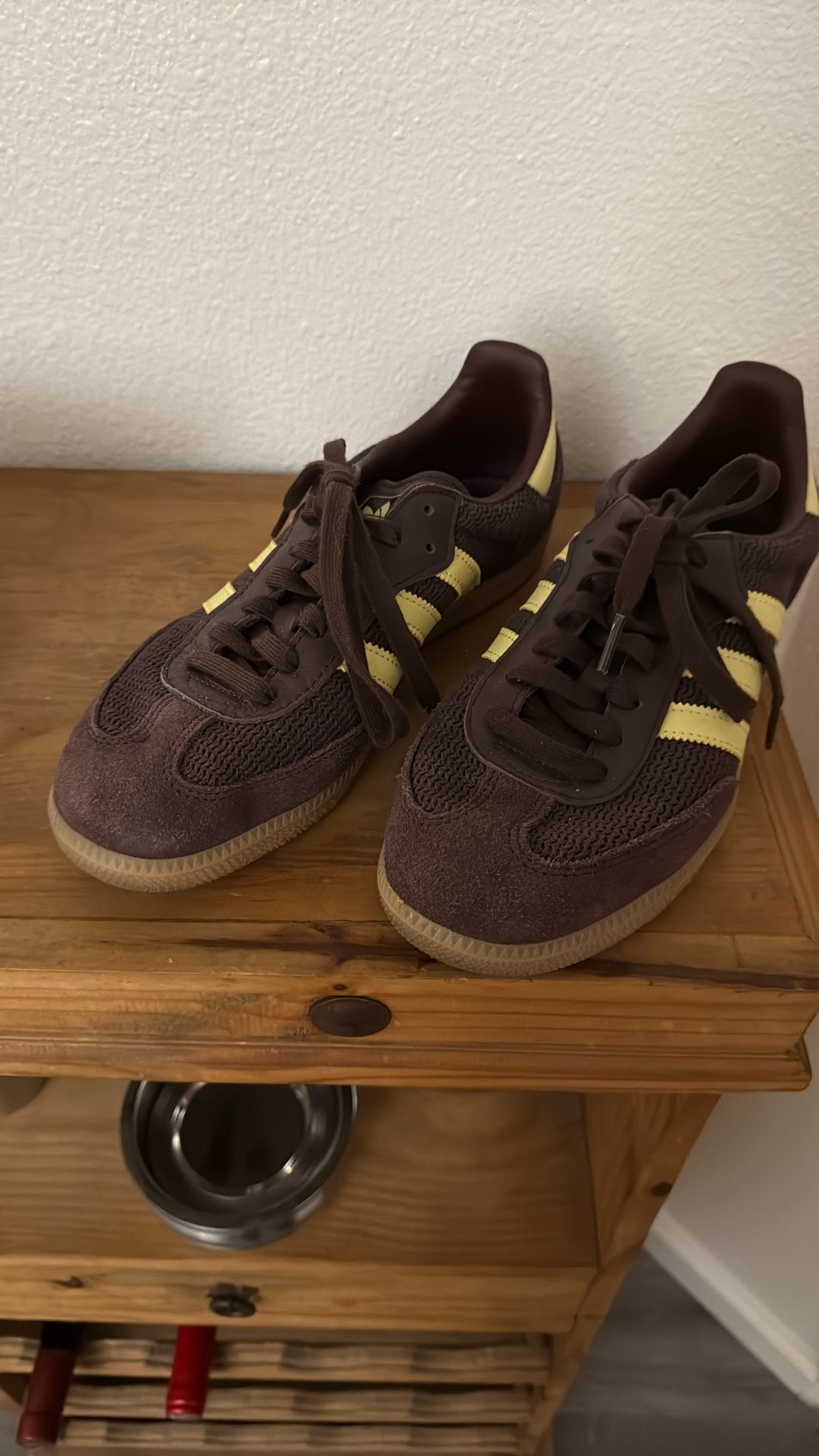 Brown And Yellow adidas sambas Ladies 9.5