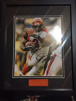 Rudi Johnson auto. Framed photo