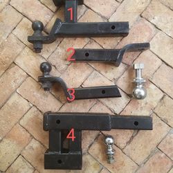 Various Hitches - D-Ring, Double Ball, Hitch Insert w Ball/Bike Mount
