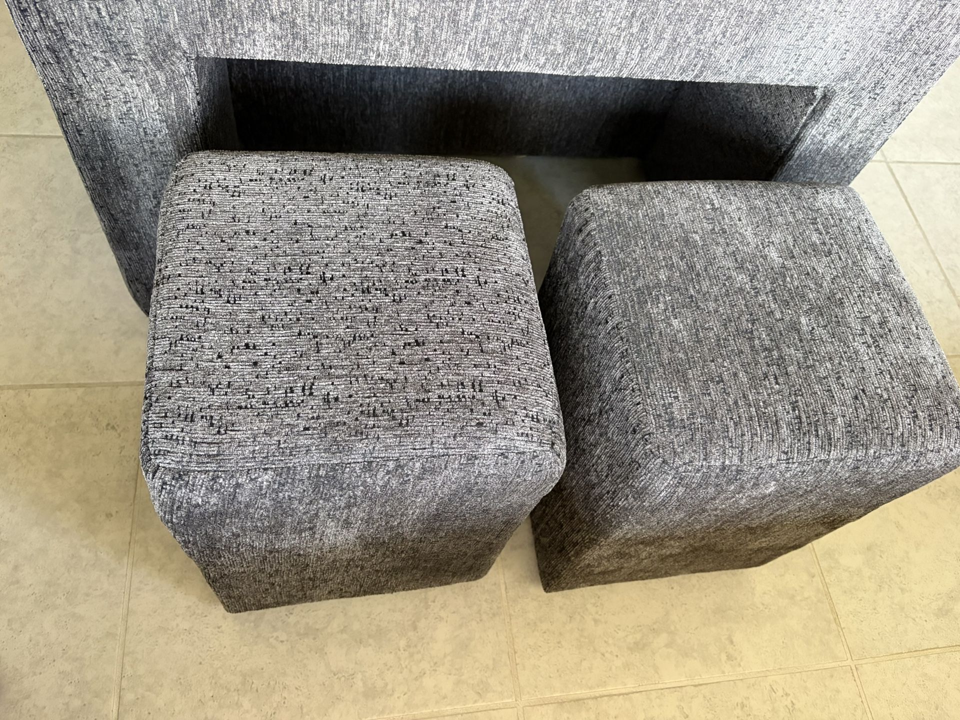 Gray Sofa Chaise w/ Storage