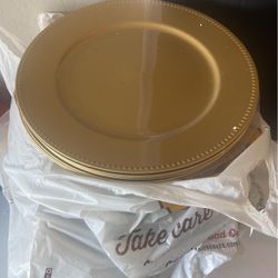 75 Gold dinner plates- $40