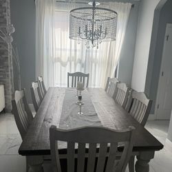 Havalance Dining Table and 8 Chairs with Storage