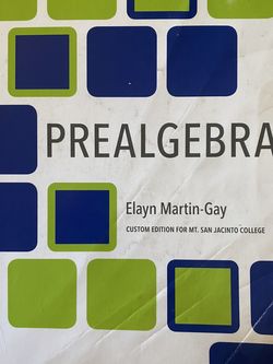 Prealgebra Book (Math 55) custom for msjc