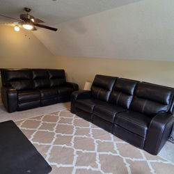Original leather Dual Power Recliner Sofa