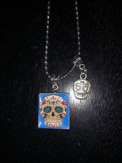 Cute skull calavera necklace