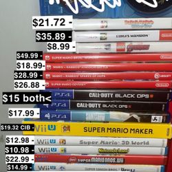 (Nintendo Wii / Wii U, PS4, Nintendo Switch And 3ds Games)