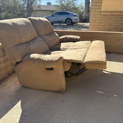 Microsuede Reclining Loveseat