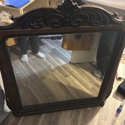 Ashely furniture solid wood  mahogany mirror