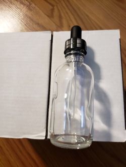 Boston round glass bottle with dropper