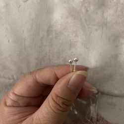 Real Silver Small Stud Earrings 