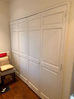 Bi fold wood closet doors for 7’ wide and standard 80” high opening
