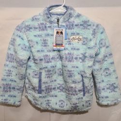 Hurley Girls Sherpa Printed Quarter-Zip Jacket  S 6/6X NWT