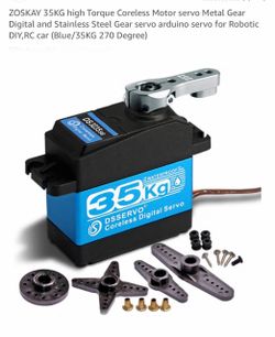 35KG high Torque Coreless Motor servo Metal Gear Digital and Stainless Steel Gear servo arduino servo for Robotic DIY,RC car (Blue/35KG 270 Degree)