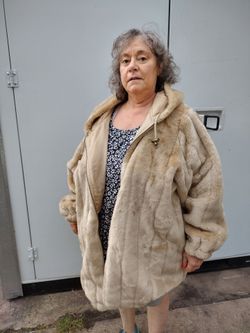 Cream Faux Fur Zip-Up Coat