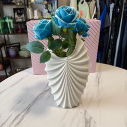 White decorative ceramic vase