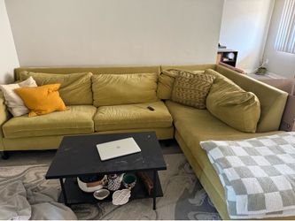 Green L Shaped Couch