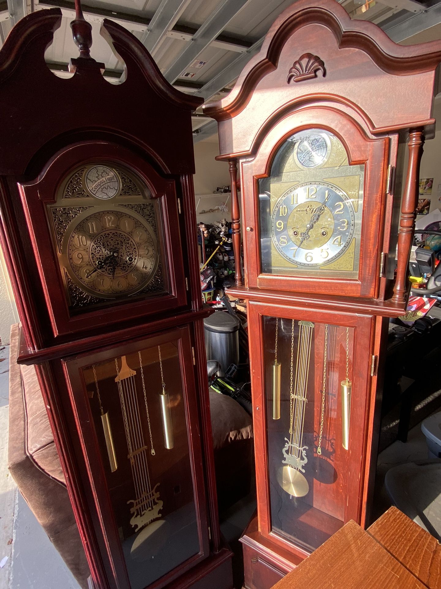 Antique Tempus Fugit 76in Quartz Grandfather Clock