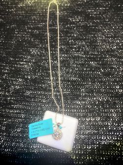 20 " rope necklace with moissanite pendant