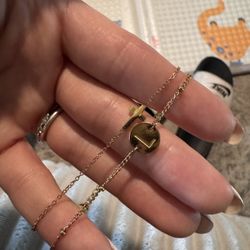 Gorgeous Gold “L” Initial & Cross Bracelets (2 bracelets)