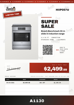 Bosch Benchmark HIIP057U  Range