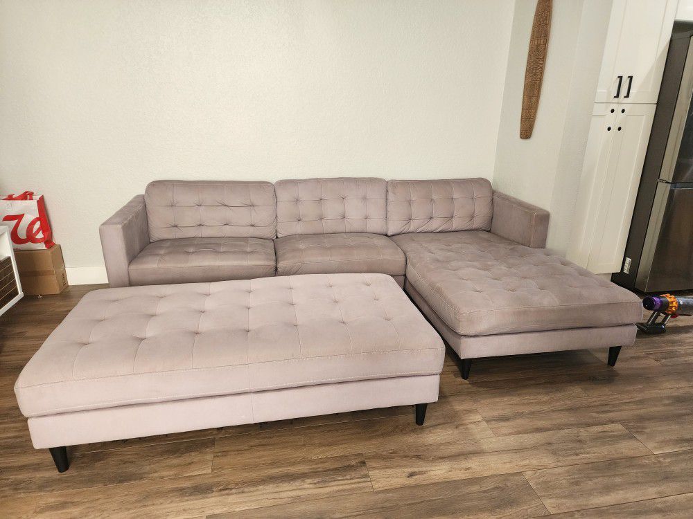 Sectional Sofa with Ottoman 