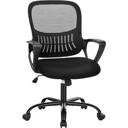 SMUG Office Chair Mid Back Computer Ergonomic Mesh Desk with Larger Seat, Executive 