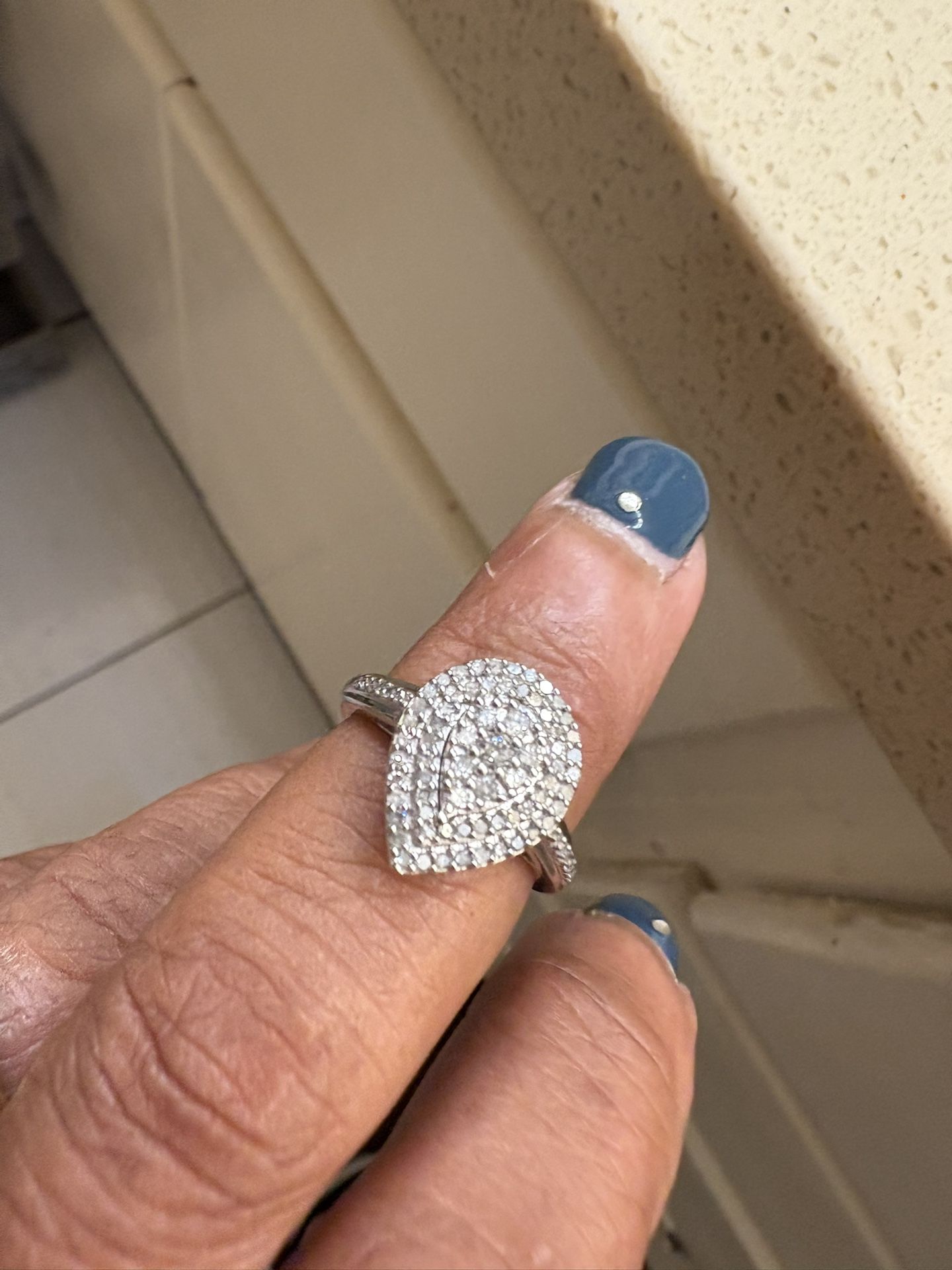 Pear Cut 1/2 Ct Genuine Diamond Ring