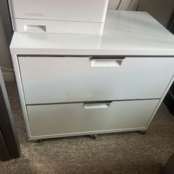 CB2 Crate And Barrel Large White File Cabinet With Casters