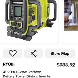 Ryobi 40 Volt Portable Power Station Generator