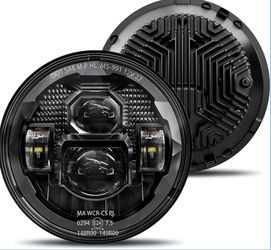 HWSTAR 1000% Bright Anti-glare 7 Inch Led Headlights Round All Black Jeep, Ford
