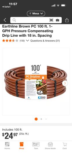 100' Earthline Brown PC™ Dripline