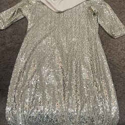 Silver and White women's dress