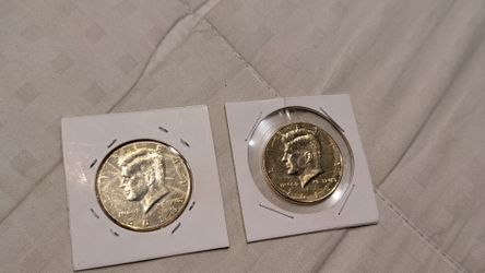 2) 2013 half dollar 50 cent pieces plated