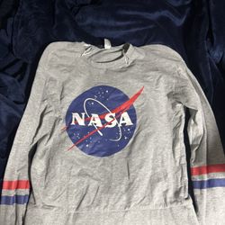 Divided H&M Womens T Shirt Top Size S Small Long Sleeve Crew Neck NASA Space