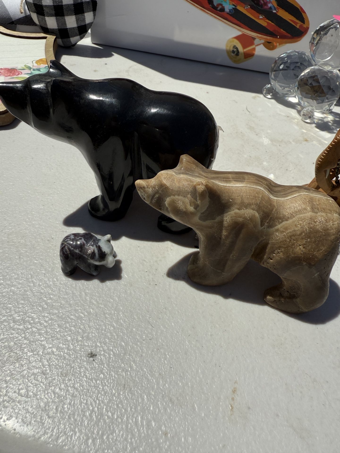 Hand Crafted Stone Bears (3)