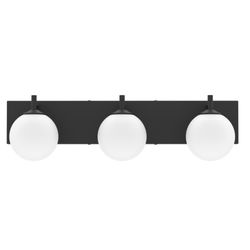 New 3 Light 23” Matte Black Vanity Lights Modern Bathroom Light White Glass Shades