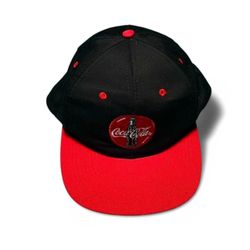 VINTAGE COCA-COLA HAT CAP SNAP BACK EMBROIDERED SODA ADVERTISING MENS 90s
