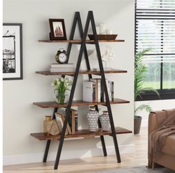 PRICE MARKDOWN- Wayfair Brown & Black Iron Etagere Bookshelf – Excellent Condition