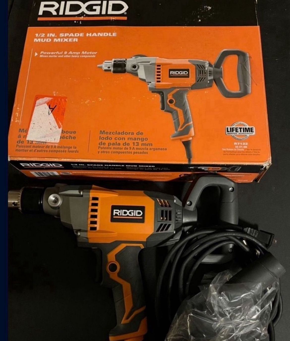 Ridgid 1/2 Spade Handle Mud Mixer