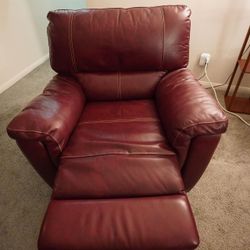 Red Leather Reclining Armchair