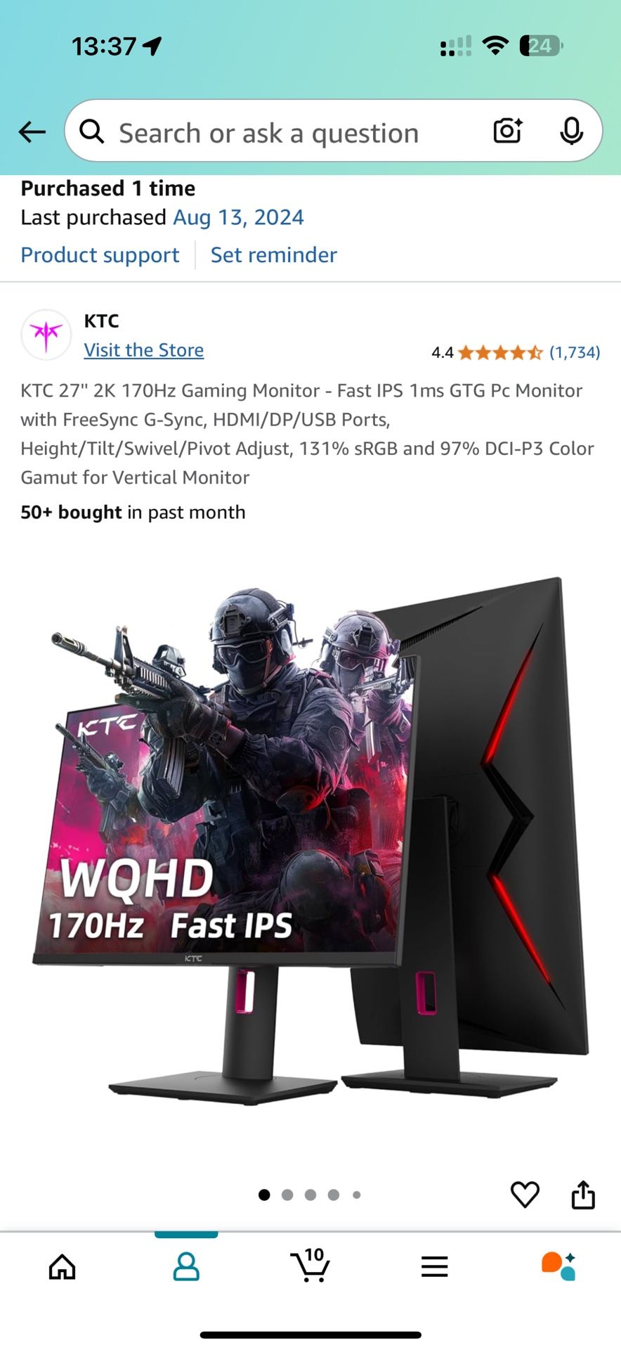 KTC 27’’ 1440p 170Hz Fast-IPS gaming Monitor