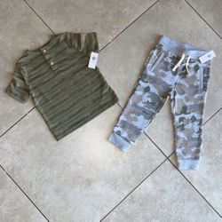 Old Navy Toddler Boy’s Camouflage Pants and Shirt, Size 2t