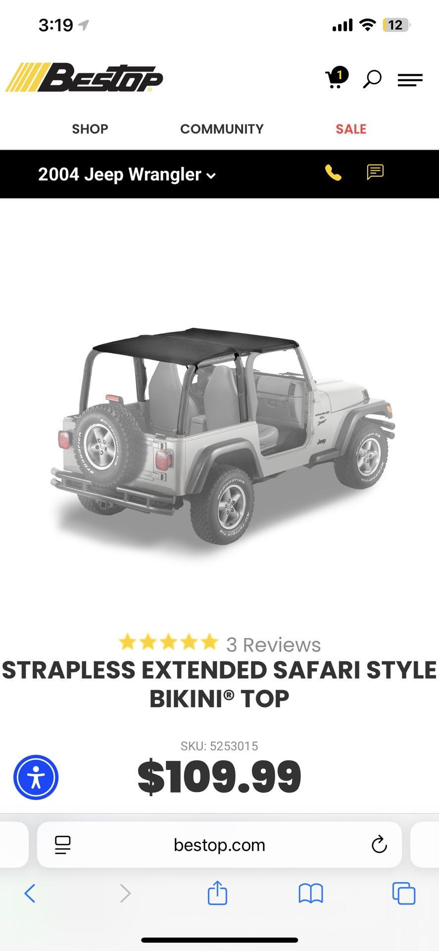 Jeep TJ Bestop Safari Bikini & OEM Soft Top