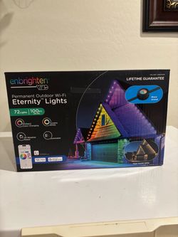 Enbrighten Eternity Permanent Outdoor Wi-Fi Lights – 100ft / 72 Lights – NEW