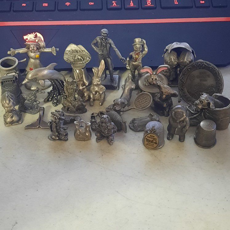 28 Pewter Vintage Hudson Little Gallery Miniatures Mini Figures Animals People And More