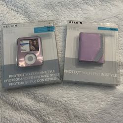 NEW Remix Metal Case and Leather Folio Cover iPod Nano 3rd Generation Lavender Purple